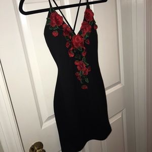 Black Embroidered Dress